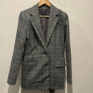 Club Monaco Plaid Wool Blazer